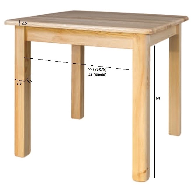 Drewmax ST108 60 jídelní stůl  masiv borovice