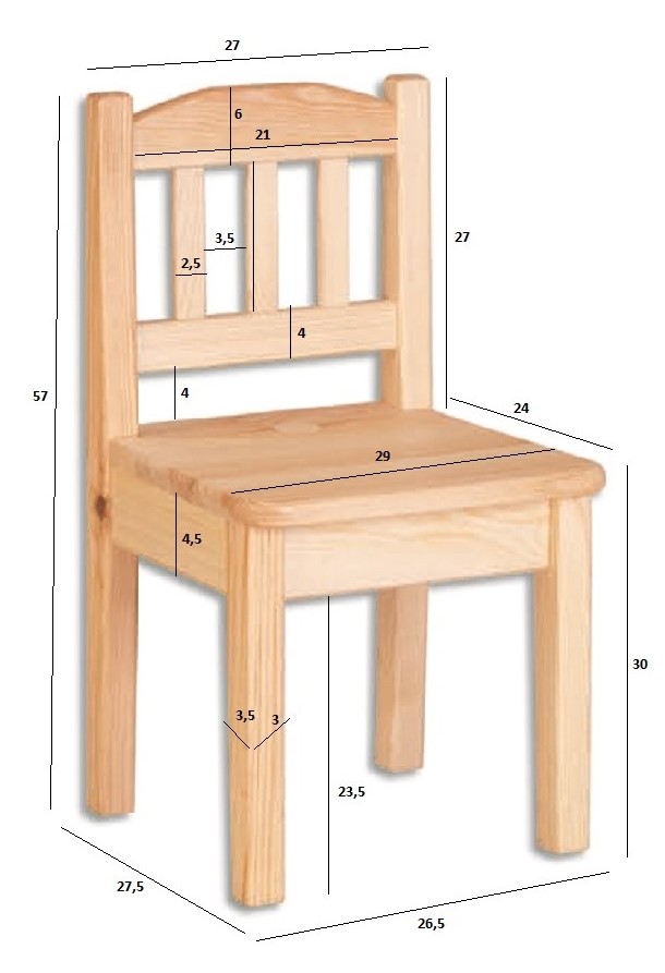 Drewmax AD241 dřevěná dětská židlička
