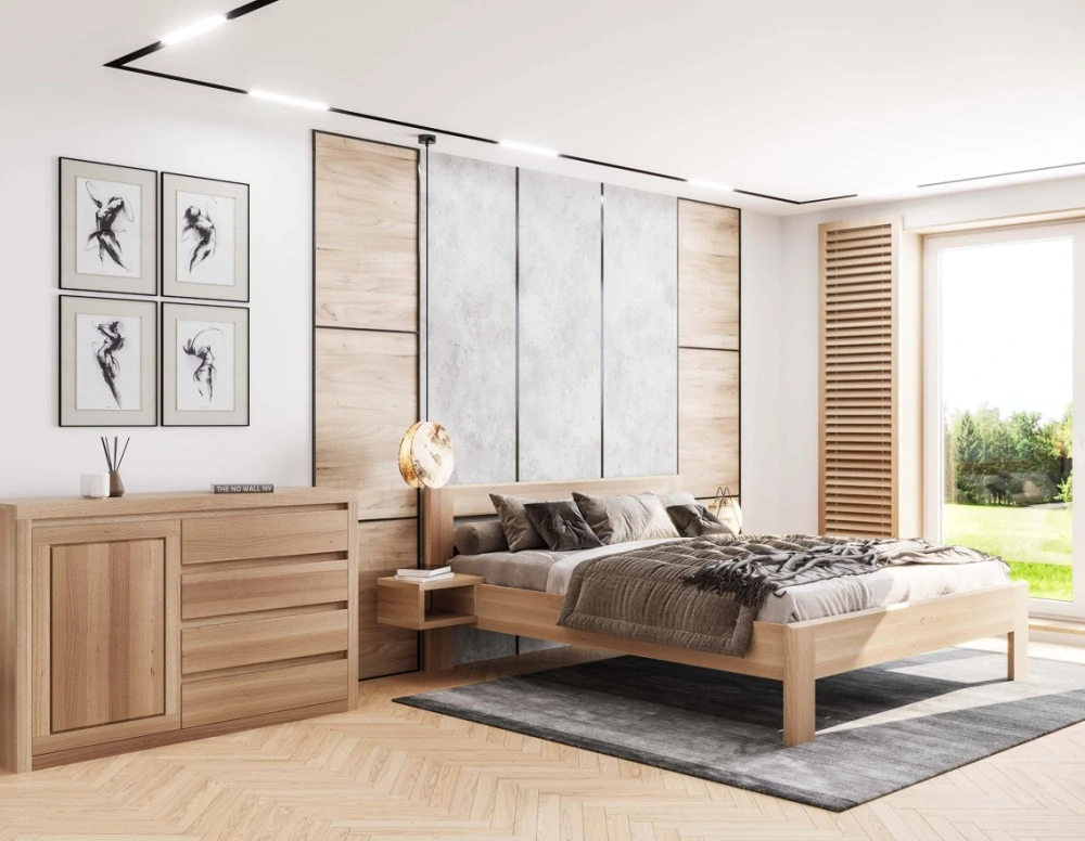 Drewmax LK109 90x200 cm dřevěná postel masiv buk jednolůžko