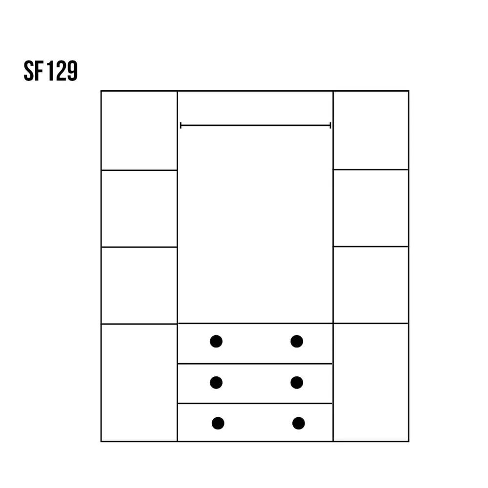 Drewmax SF129 skříň šatní masiv borovice