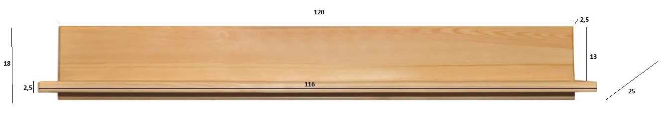 Drewmax PK152 dřevěná police masiv borovice 