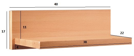 Drewmax PK212 dřevěná police masiv buk