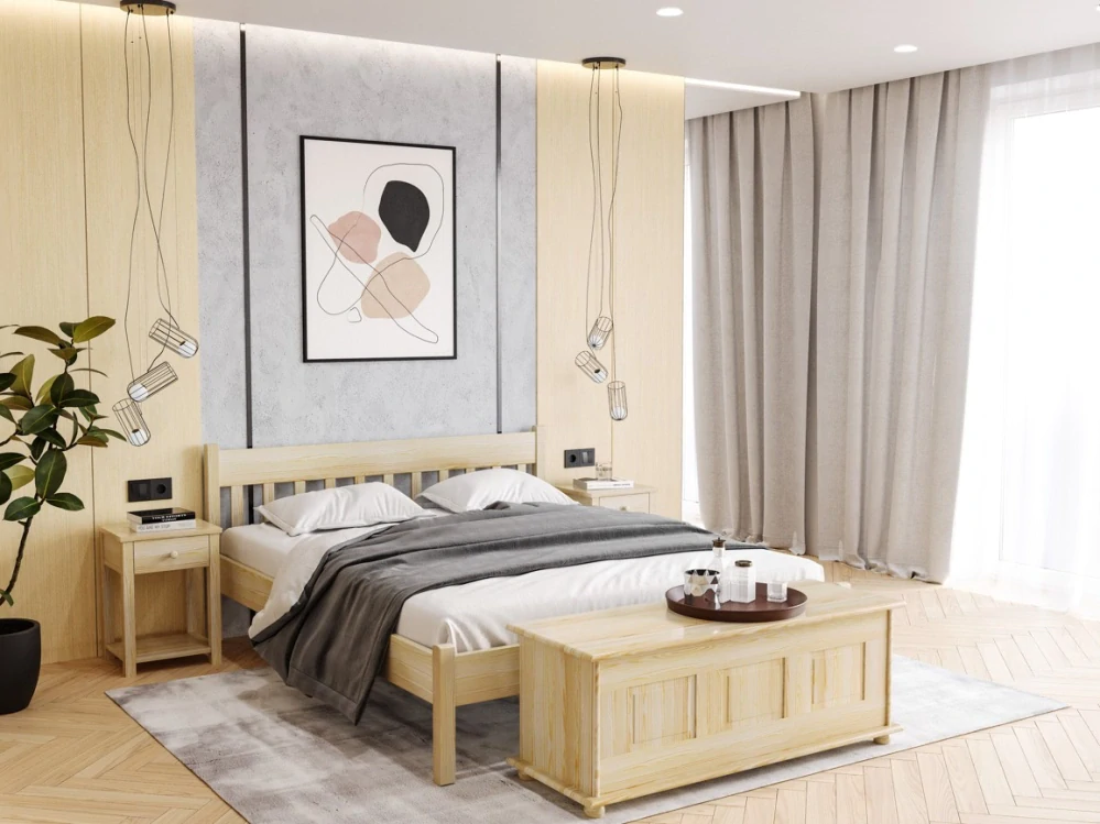 Drewmax LK106 90x200 cm - Dřevěná postel masiv jednolůžko