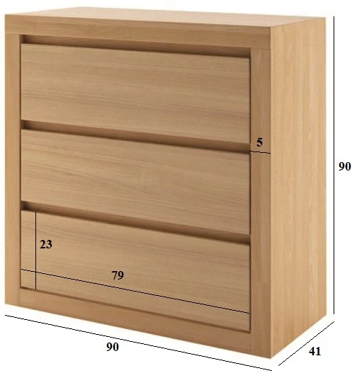 Drewmax KD314 dřevěná komoda masiv dub