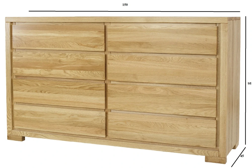 Drewmax KD356 dřevěná komoda masiv dub