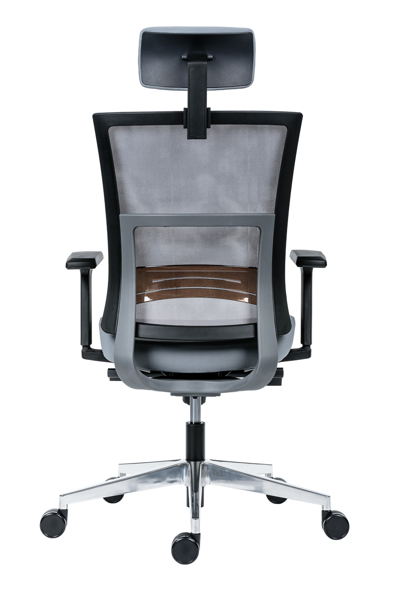 Next kancelářská židle s podhlavníkem šedá