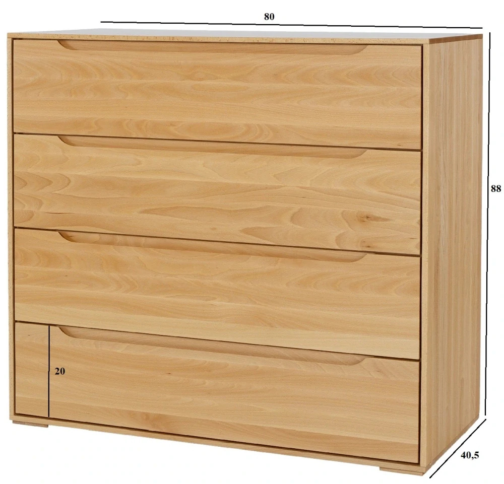 Drewmax KD424 dřevěná komoda masiv buk 