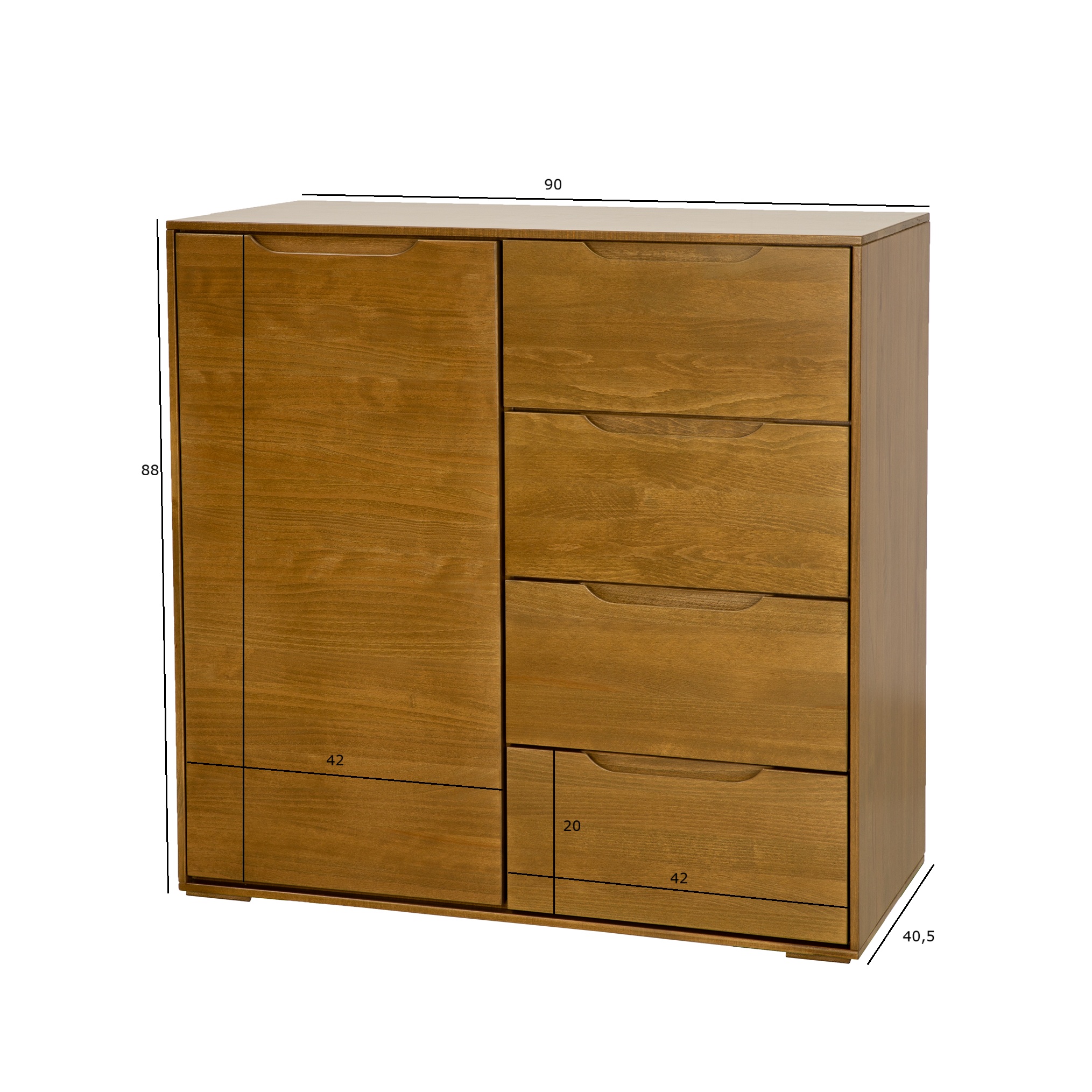Drewmax KD426 dřevěná komoda masiv buk 