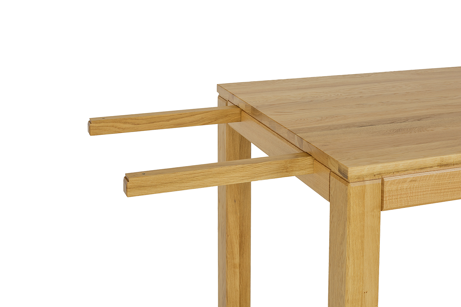 Drewmax ST300 180+45 cm dřevěný rozkládací jídelní stůl masiv dub rozkládací