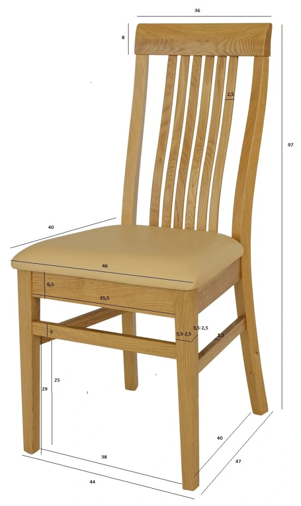 Drewmax KT379 dřevěná židle masiv dub