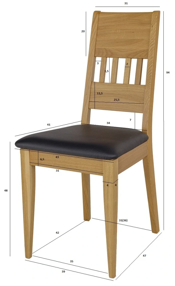 Drewmax KT375 dřevěná židle masiv dub