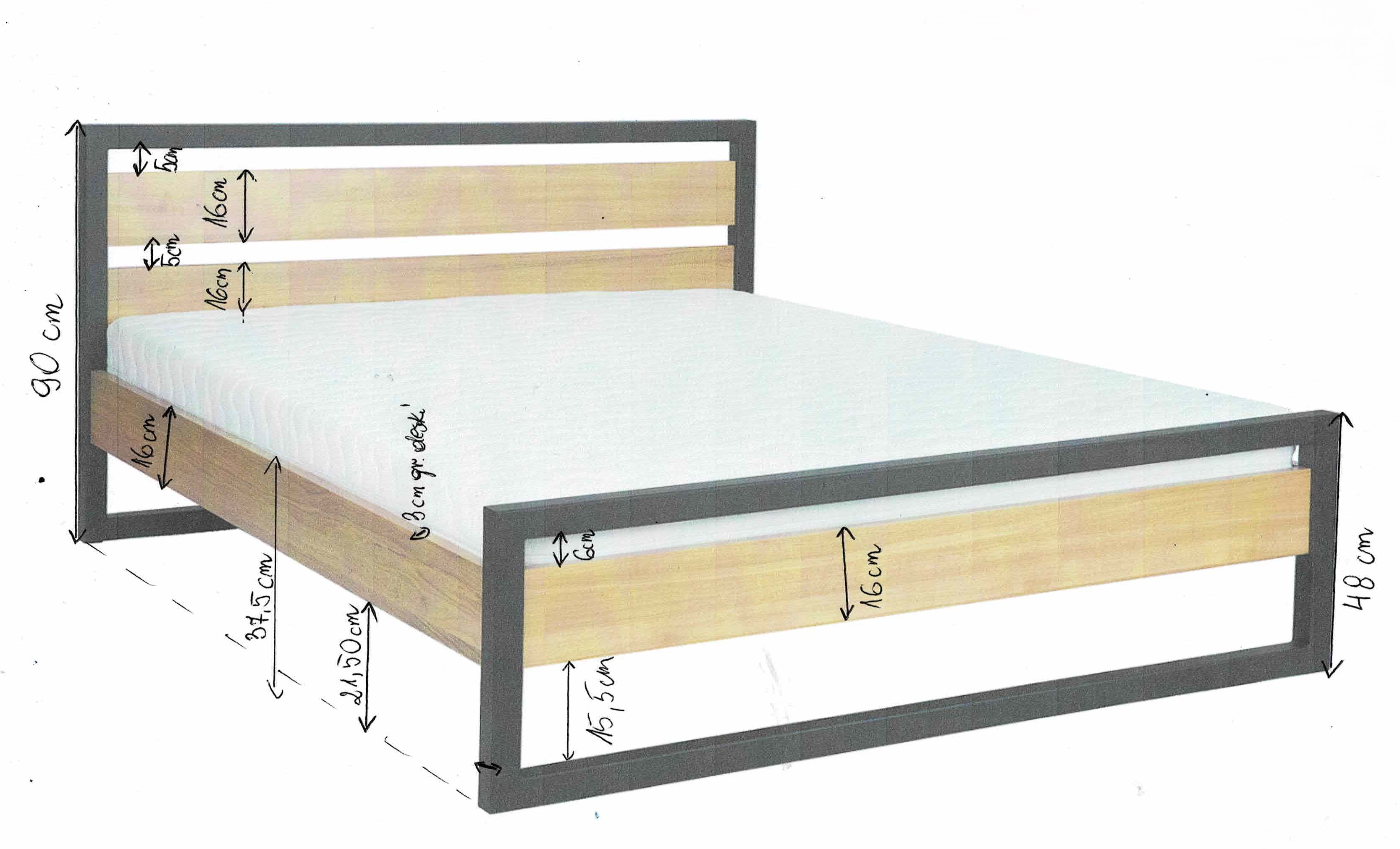 Drewmax LK371 180x200 cm dřevěná postel masiv dub dvojlůžko
