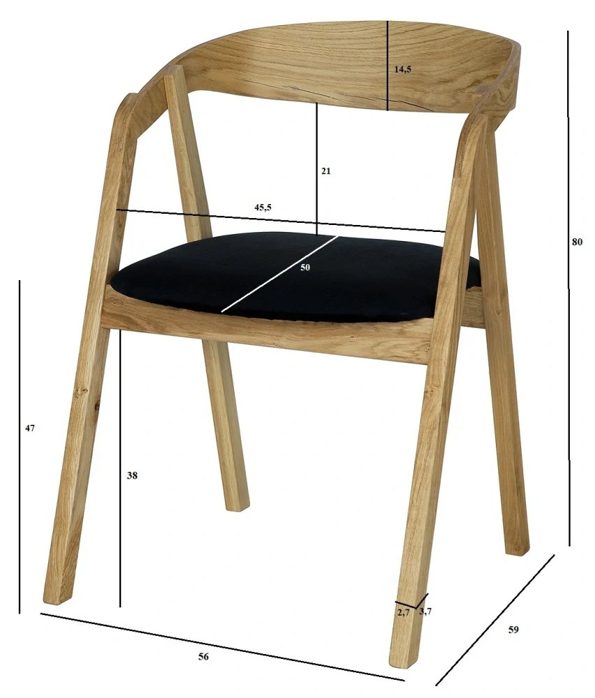 Drewmax KT395 dřevěná židle masiv dub