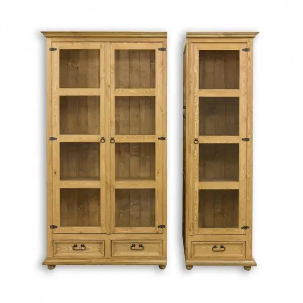 Drewmax KW709/II dřevěná vitrína masiv borovice rustikal