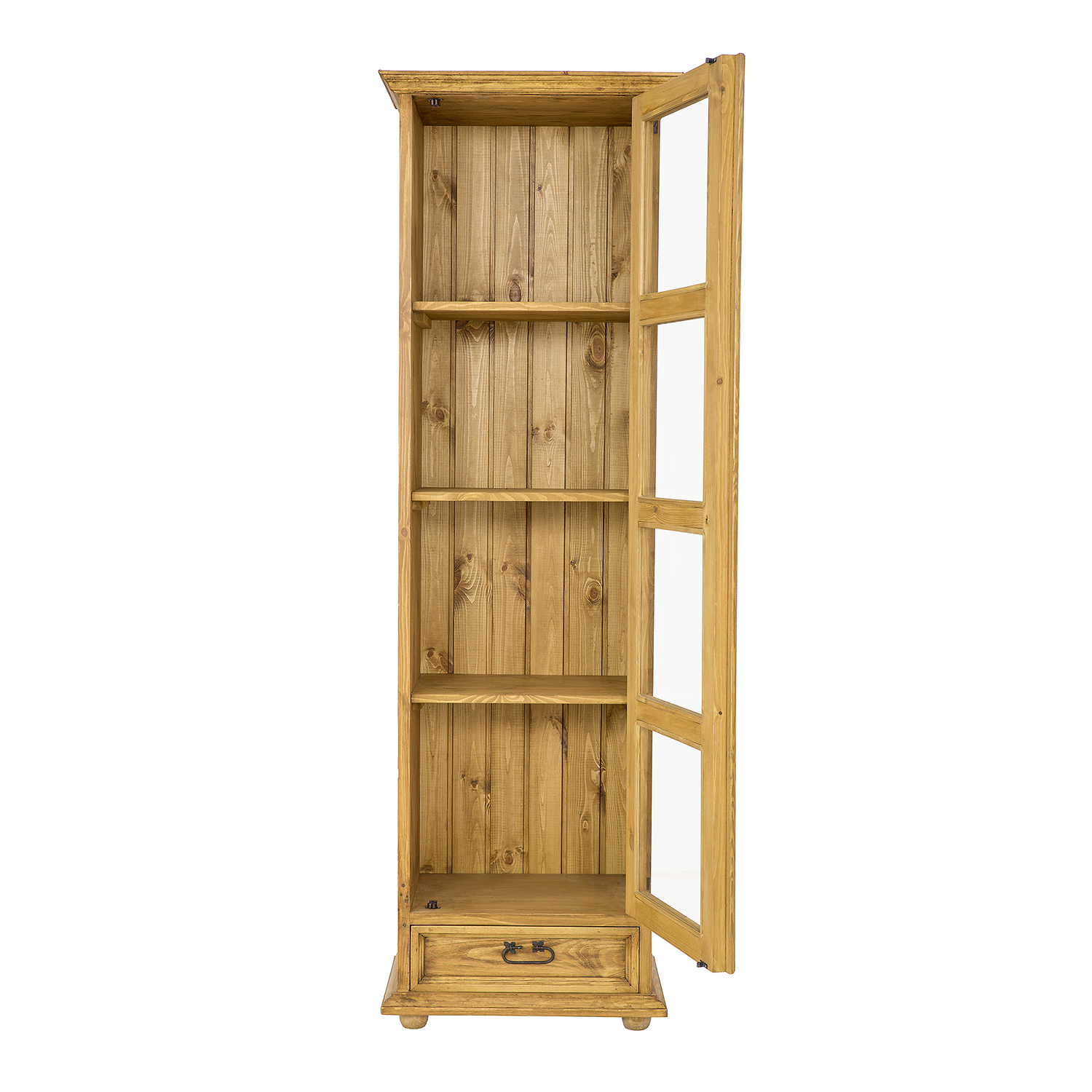 Drewmax KW801 dřevěná vitrína masiv borovice rustikal
