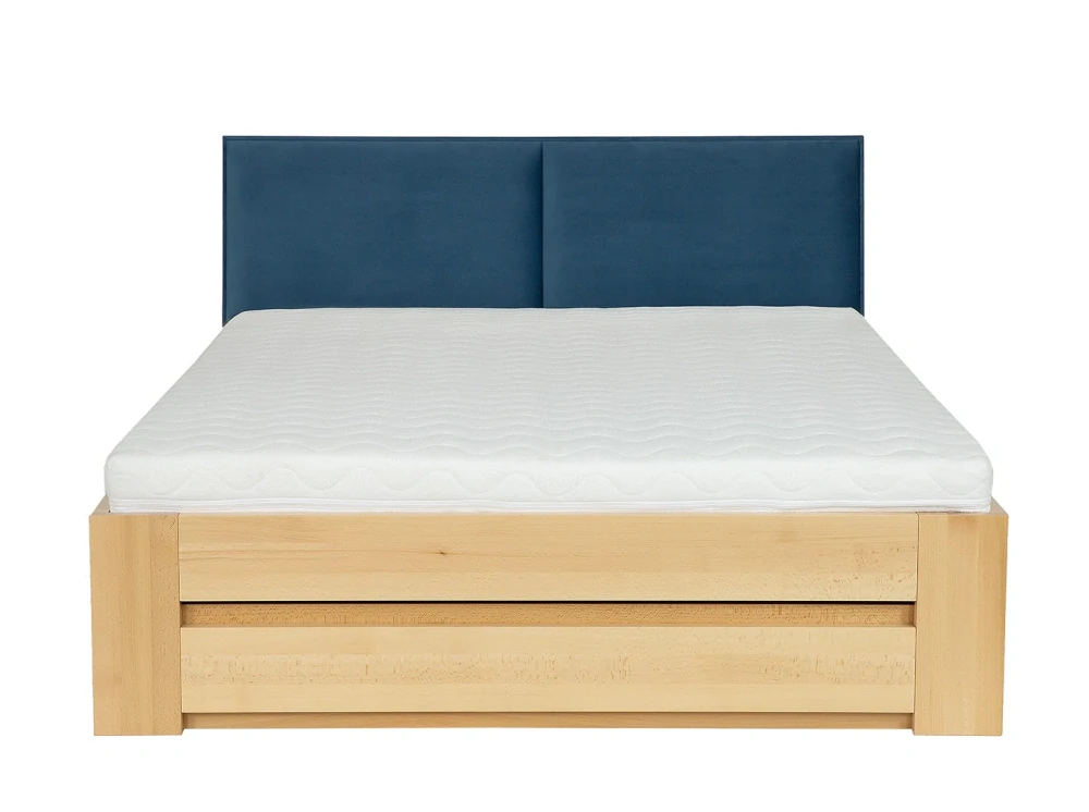 Drewmax LK187 BOX 160x200 cm dřevěná postel masiv buk dvojlůžko