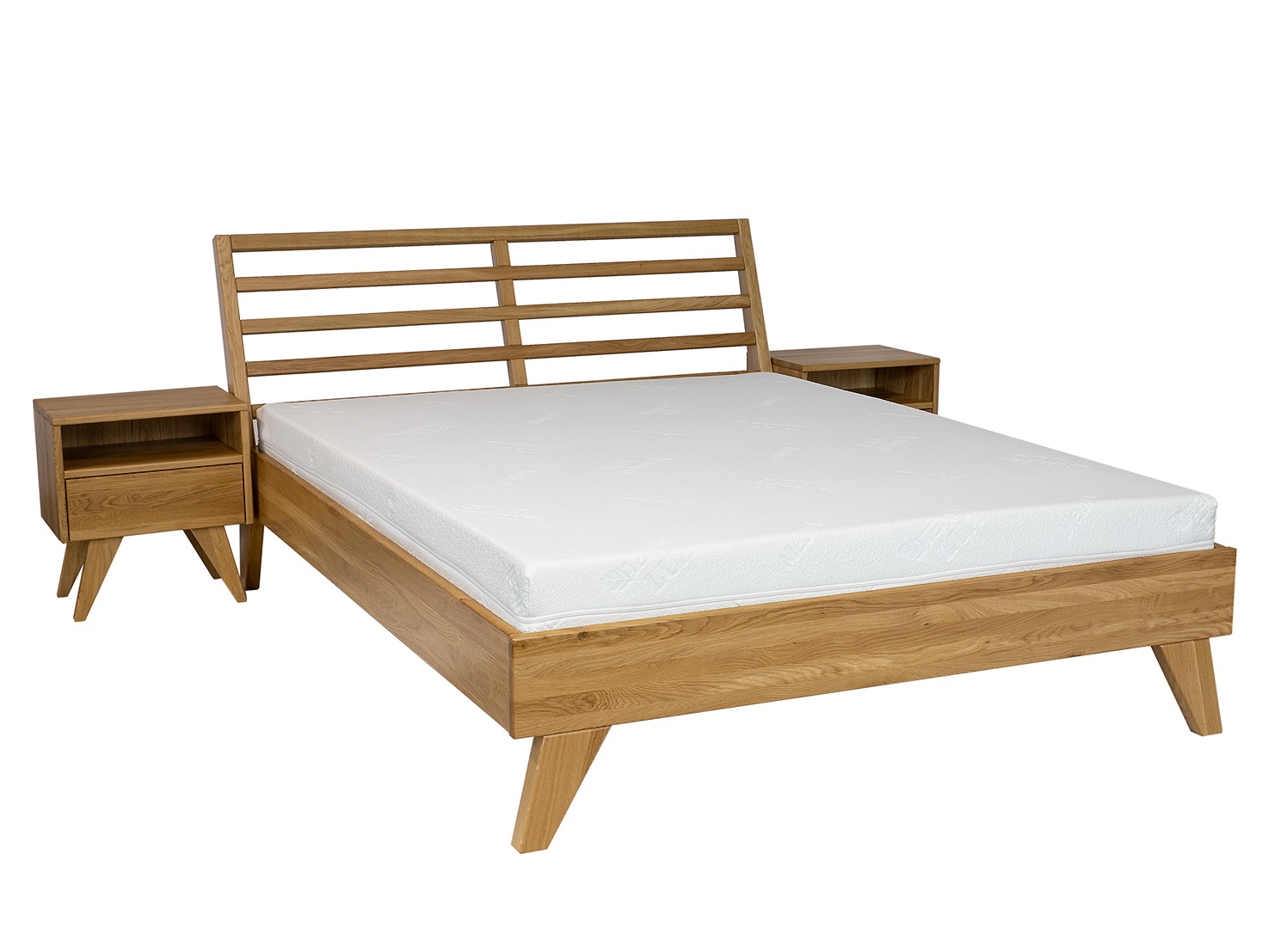 Drewmax LK401 140x200 cm dřevěná postel masiv buk dvojlůžko