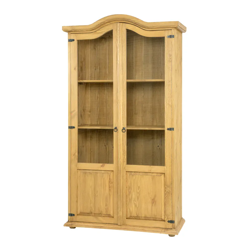 Drewmax KW703 dřevěná vitrína masiv borovice rustikal