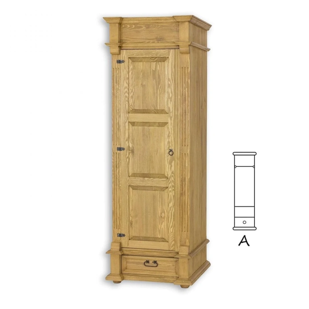 Drewmax SF700 skříň šatní masiv borovice rustikal