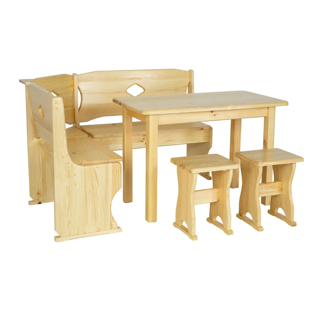 Drewmax NR104 dřevěná rohová lavice SET masiv borovice