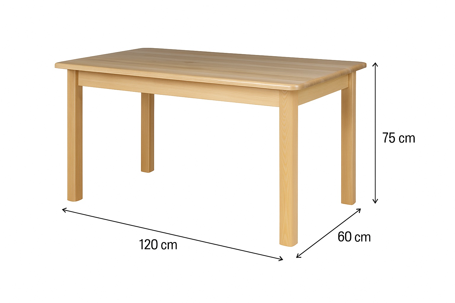 Drewmax ST104 120x60 jídelní stůl  masiv borovice