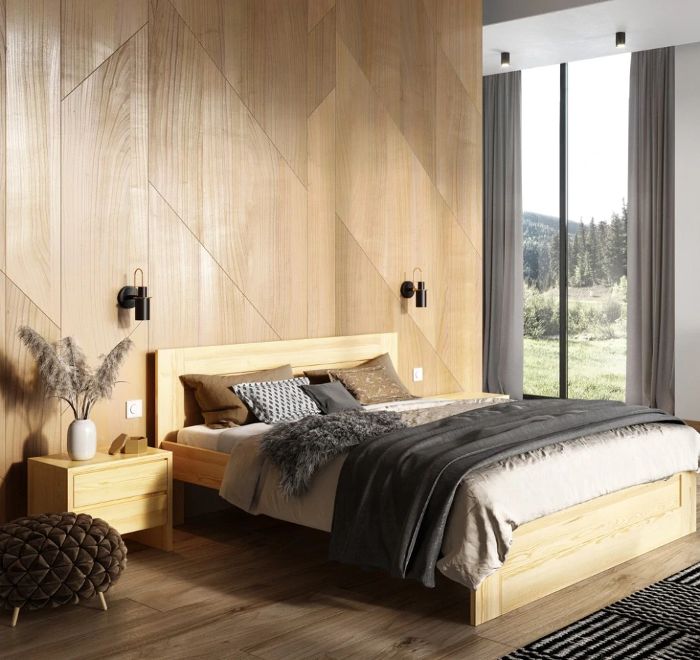 Drewmax LK102 100x200 cm - Dřevěná postel masiv jednolůžko 