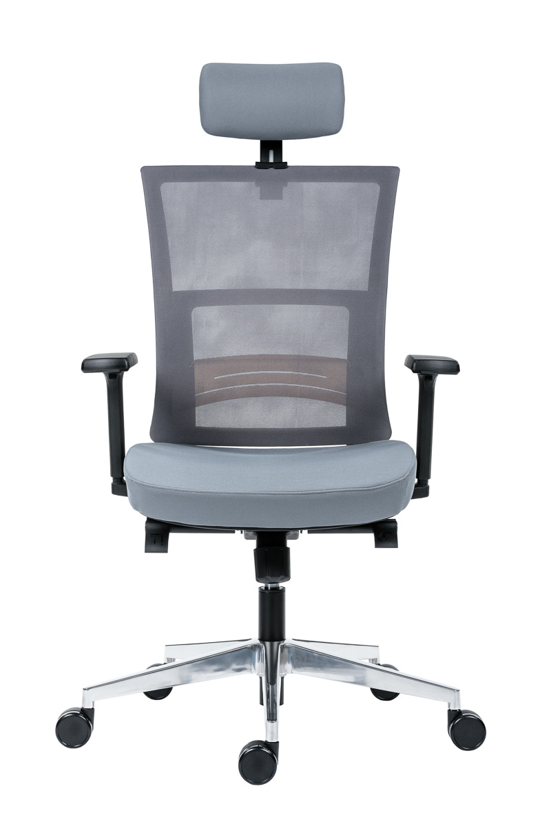 Next kancelářská židle s podhlavníkem šedá