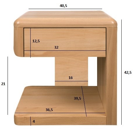 Drewmax SN119 noční stolek masiv buk
