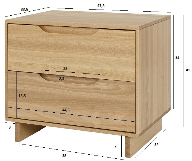 Drewmax SN420 noční stolek masiv buk