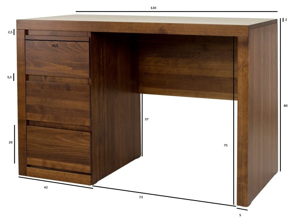 Drewmax BR403 dřevěný psací stůl masiv buk