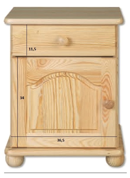 Drewmax SN104 noční stolek masiv borovice