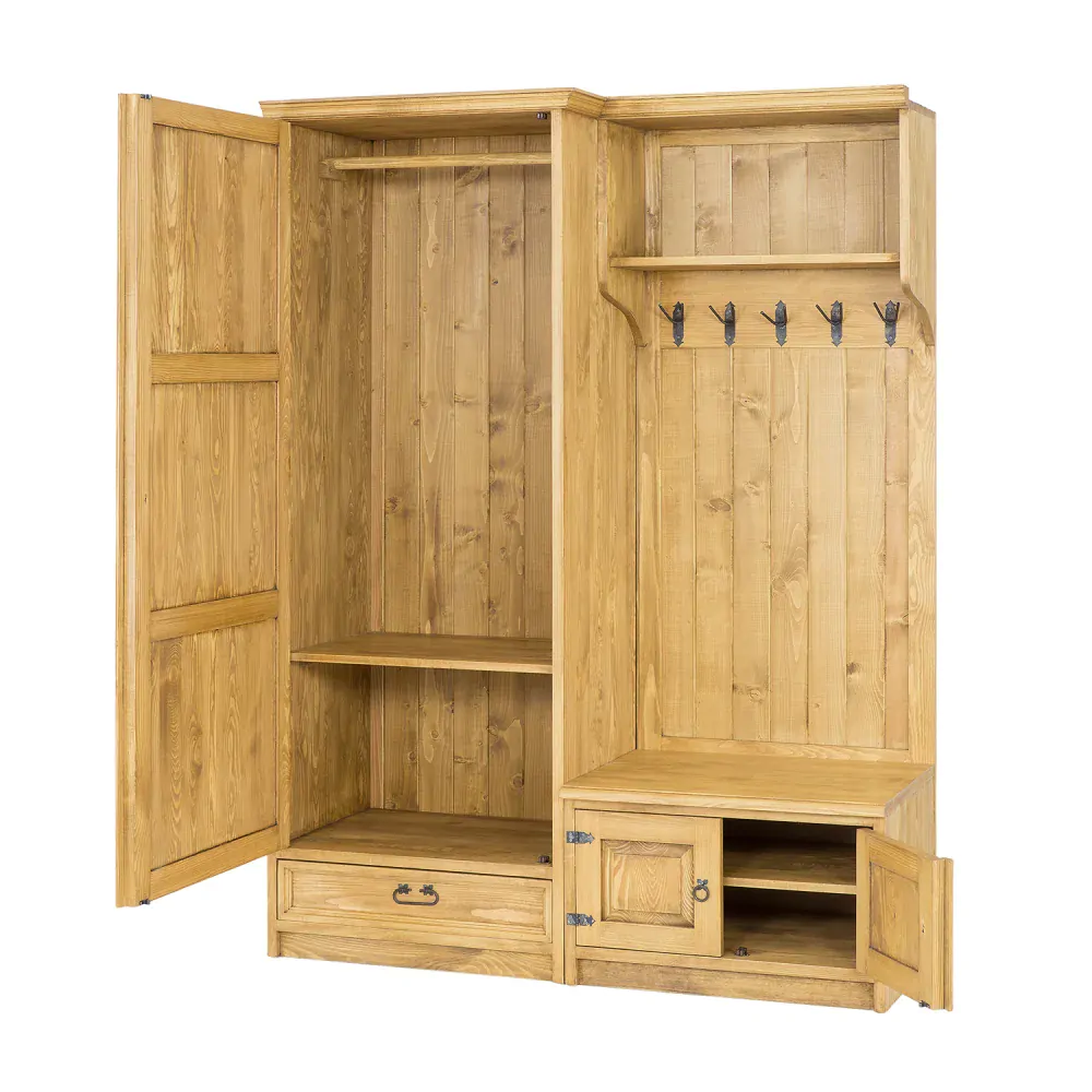 Drewmax GR704 věšák/botník masiv borovice rustikal