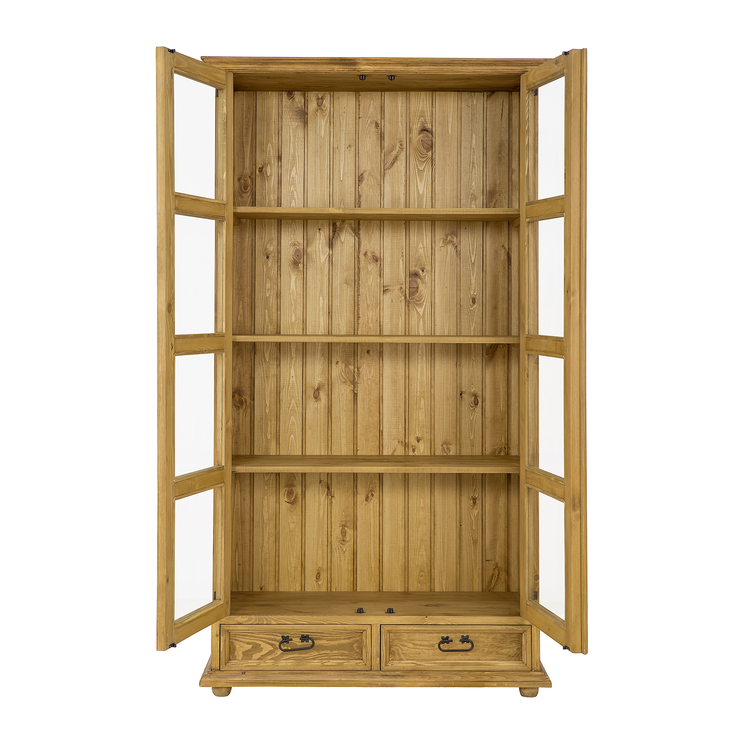 Drewmax KW804 dřevěná vitrína masiv borovice rustikal