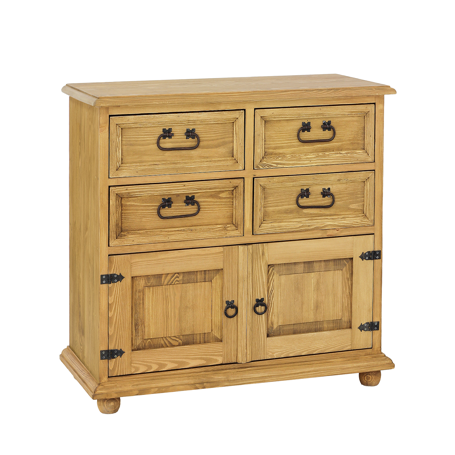 Drewmax KD801 dřevěná komoda masiv borovice rustikal