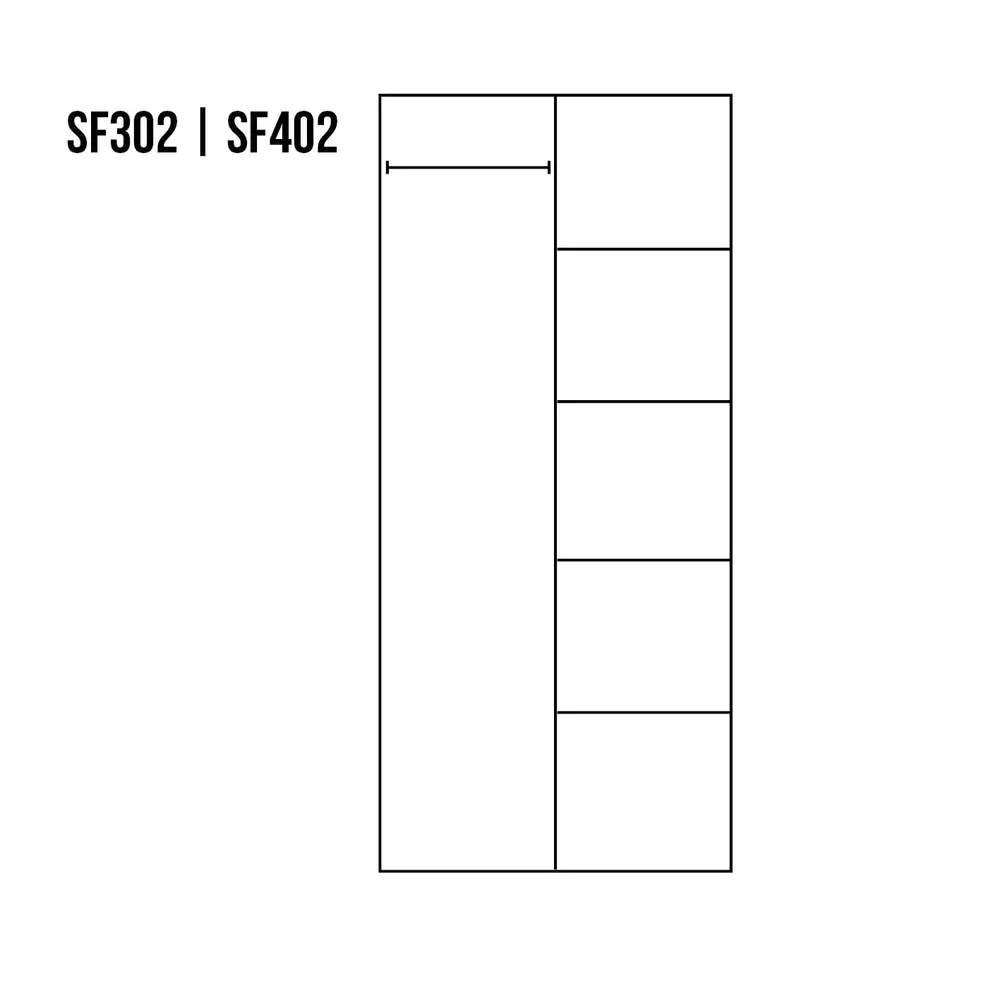 Drewmax SF402 skříň šatní masiv buk - s policemi