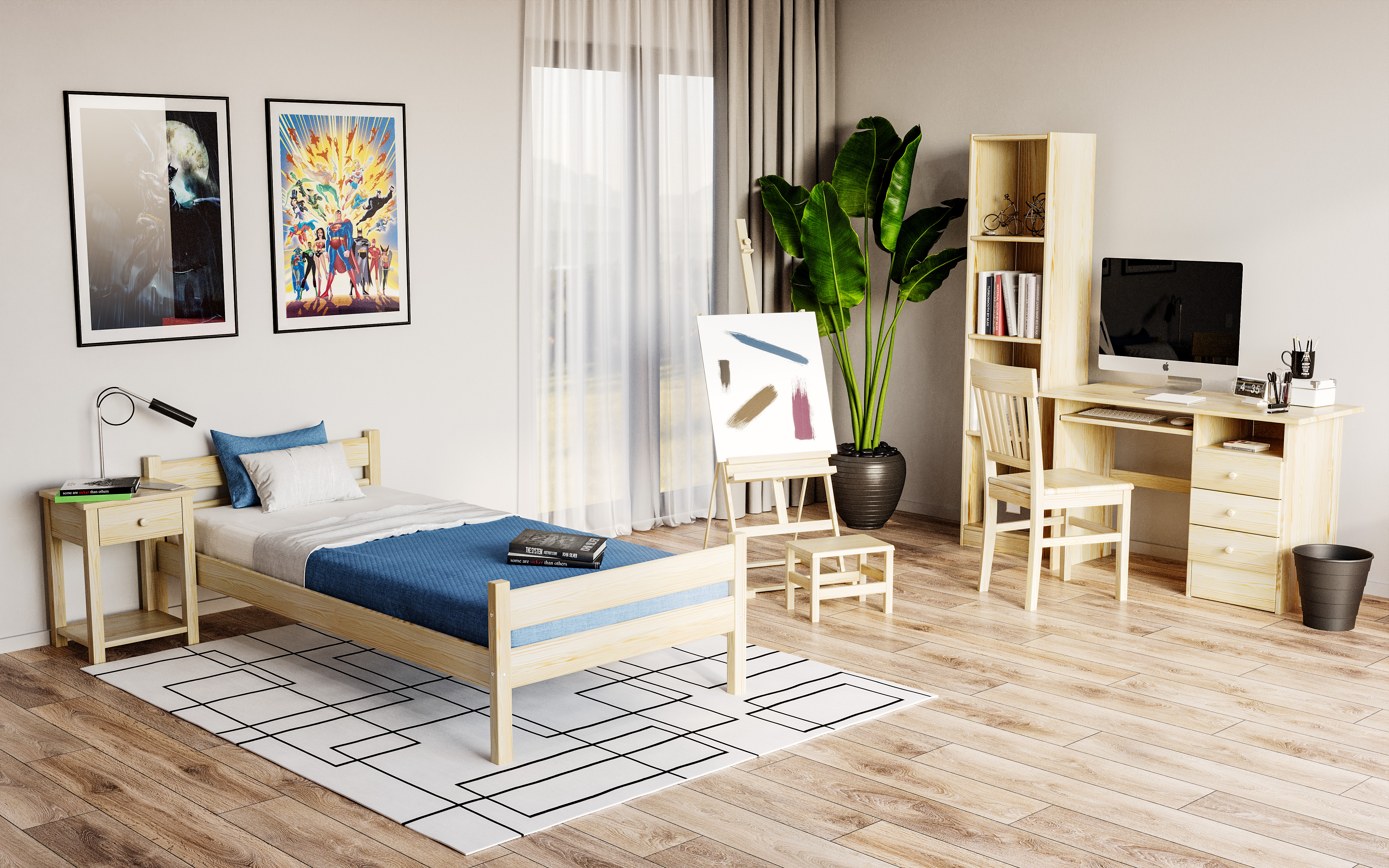 Drewmax KD143 dřevěná komoda masiv borovice