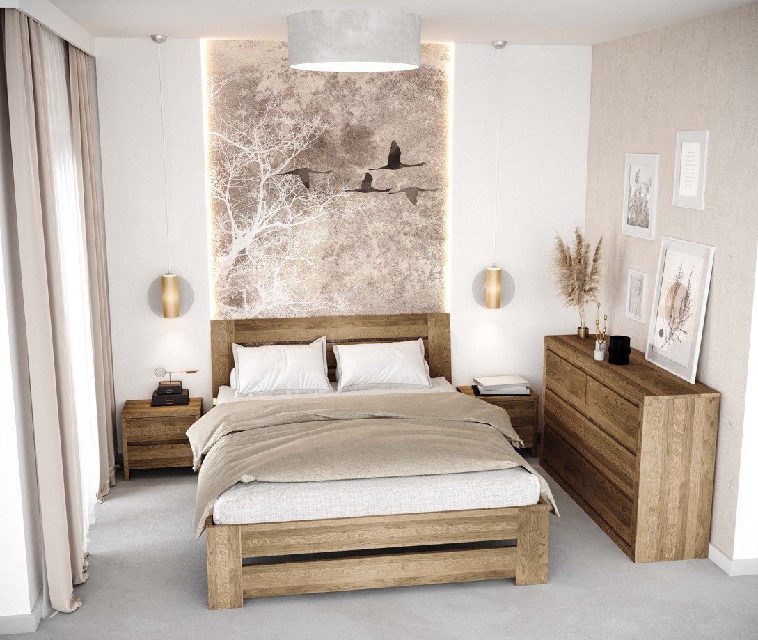 Drewmax SN215 noční stolek masiv dub