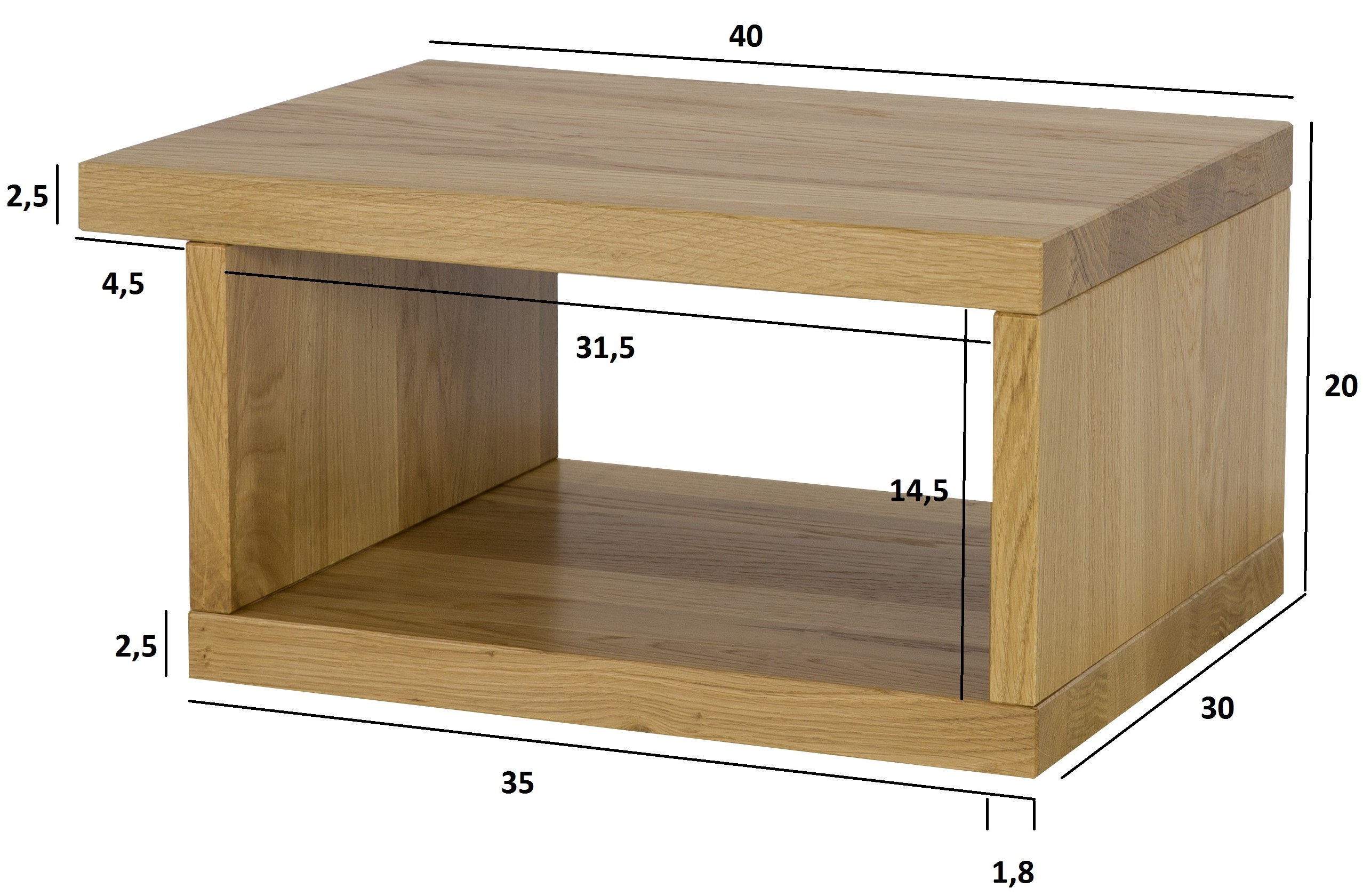 Drewmax SN117 noční stolek závěsný masiv buk