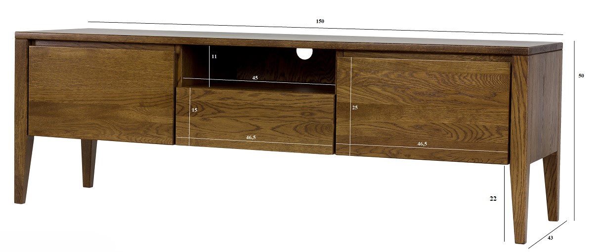 Drewmax RV335 dřevěný televizní stolek masiv dub