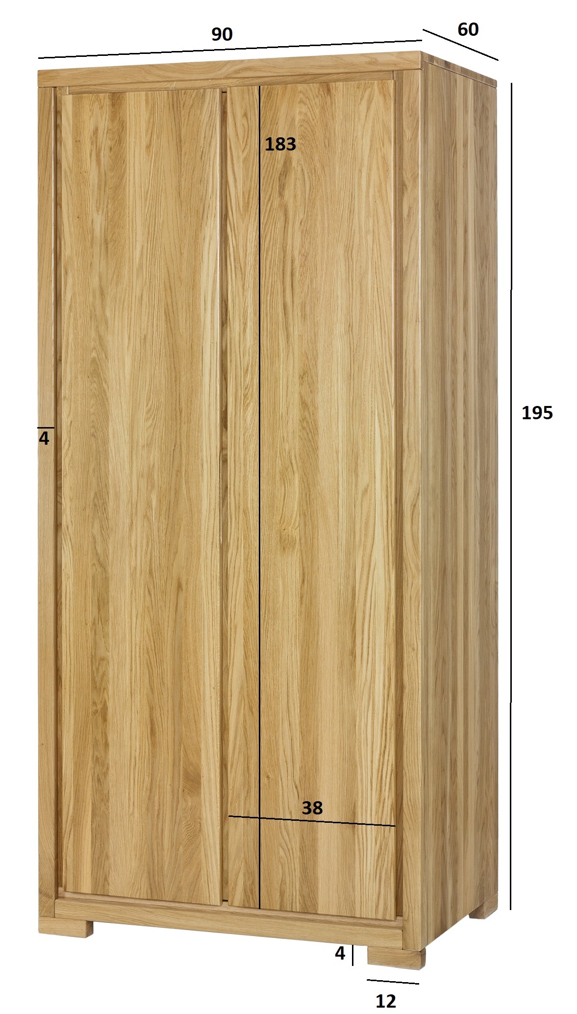 Drewmax SF352 skříň šatní masiv dub