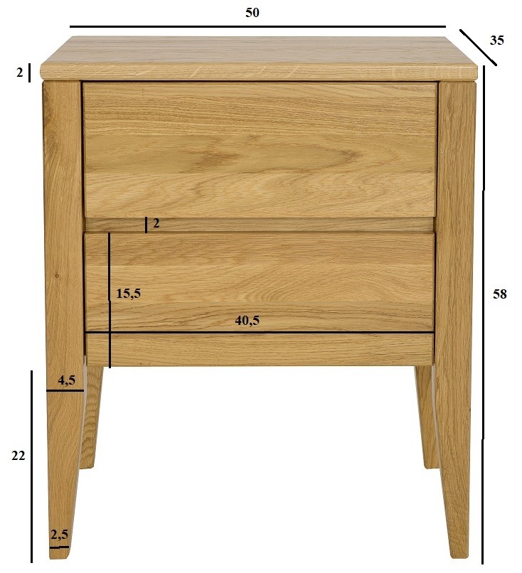 Drewmax SN131 noční stolek masiv buk