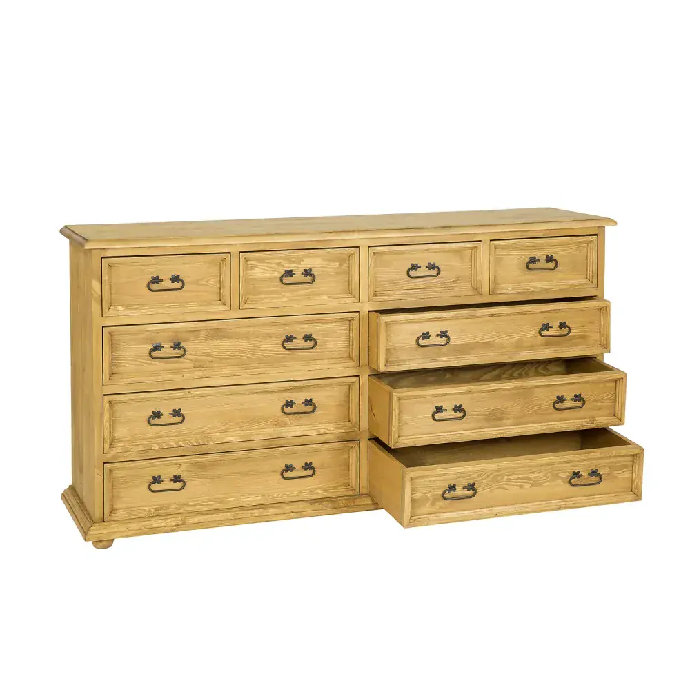 Drewmax KD708 dřevěná komoda masiv borovice rustikal