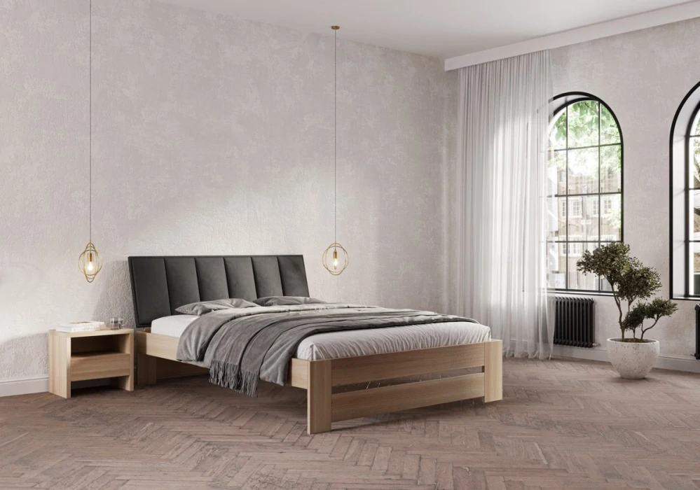 Drewmax LK187 160x200 cm dřevěná postel masiv buk dvojlůžko