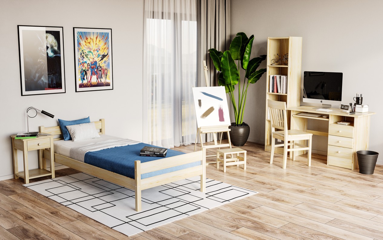 Drewmax NR102 dřevěná rohová lavice set masiv borovice