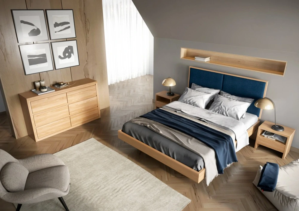 Drewmax LK109 90x200 cm dřevěná postel masiv buk jednolůžko