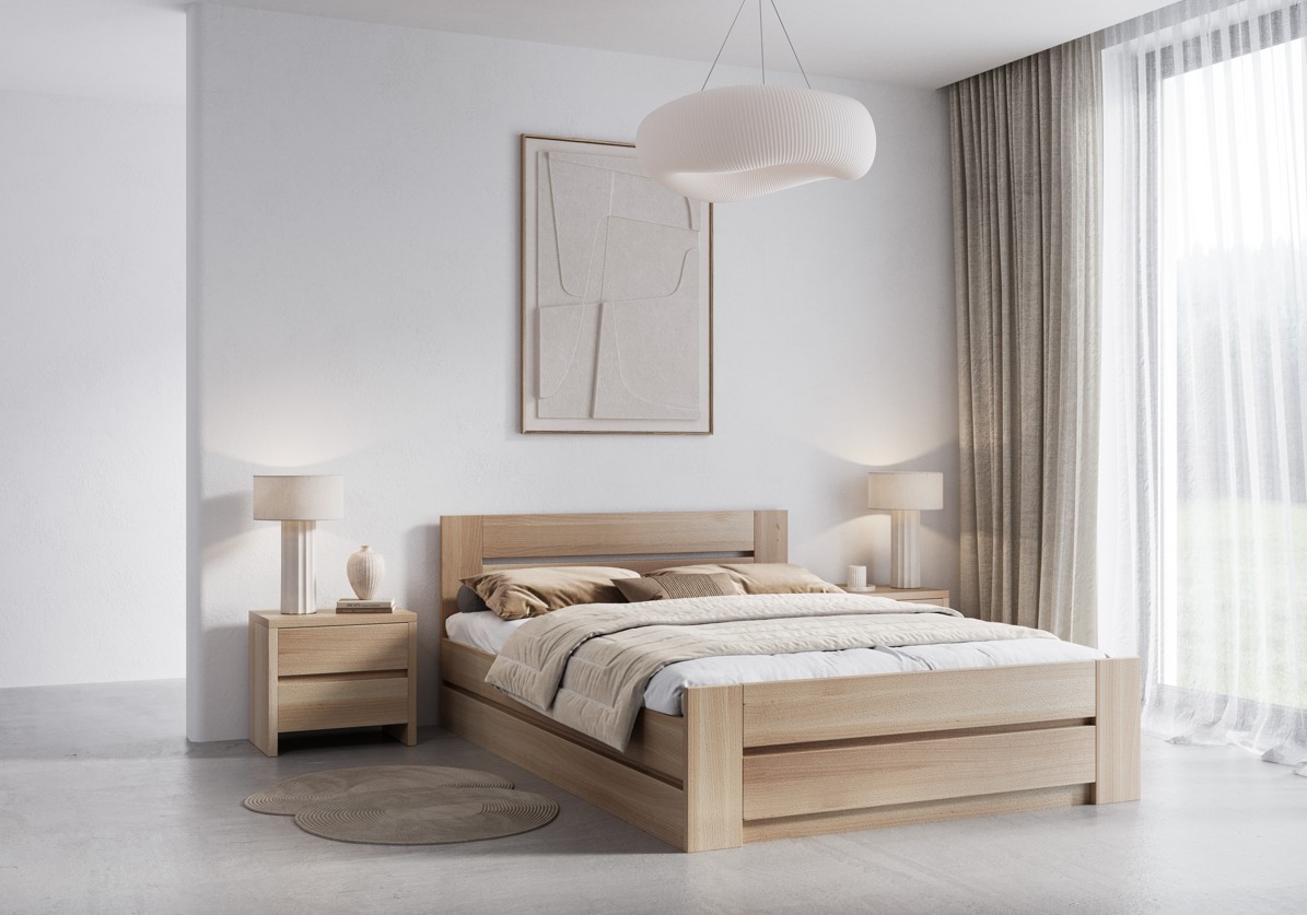 Drewmax ST170 120+2x45 cm dřevěný jídelní stůl masiv buk rozkládací