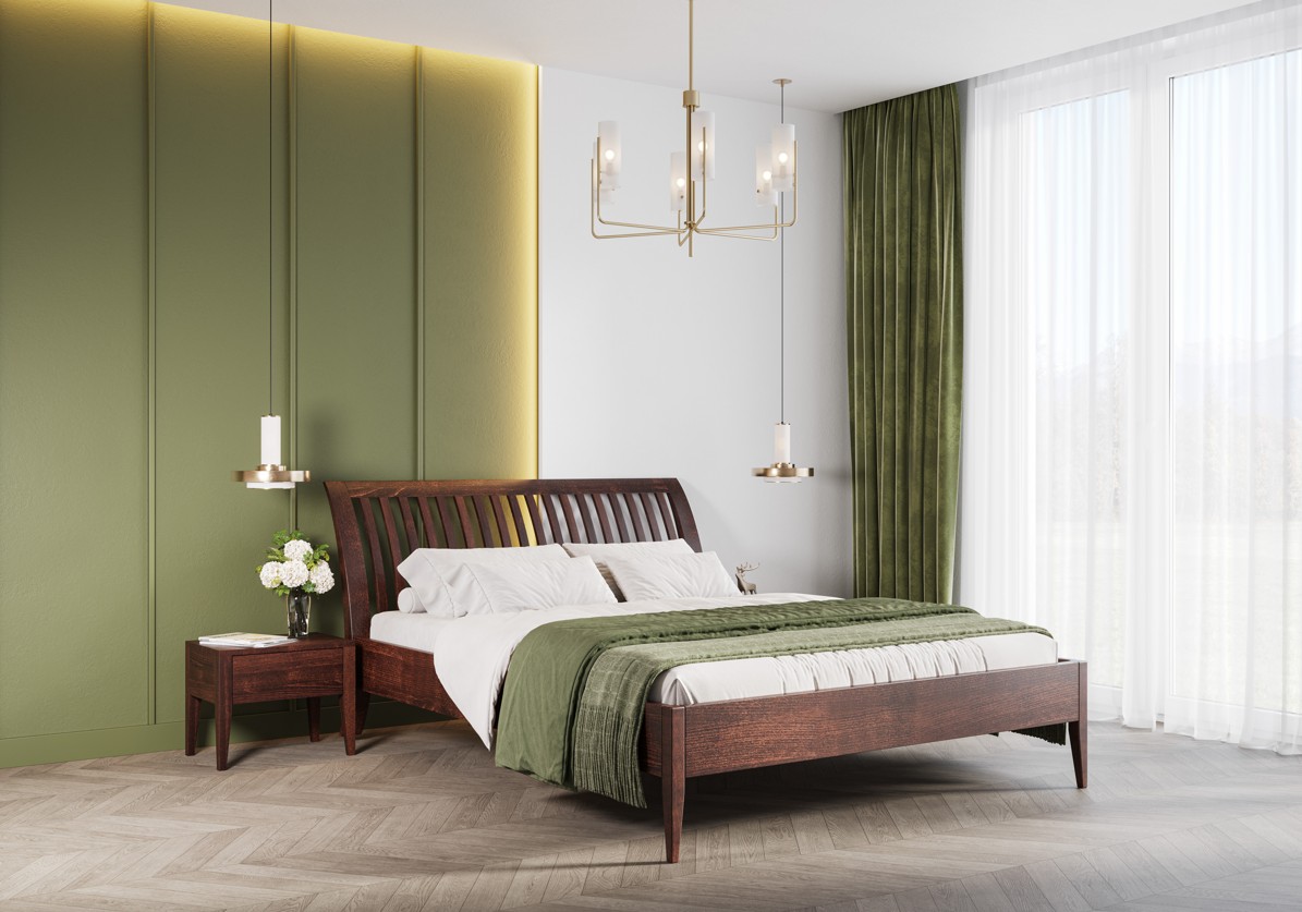 Drewmax LK189 180x200 cm dřevěná postel masiv buk dvojlůžko