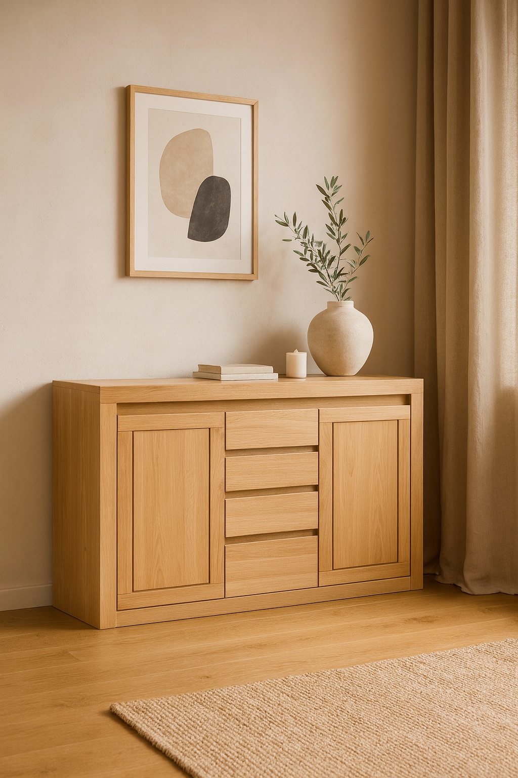 Drewmax KD409 dřevěná komoda masiv buk 