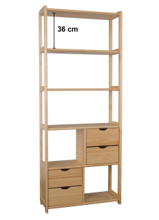 Drewmax RG143 dřevěný regál masiv borovice 
