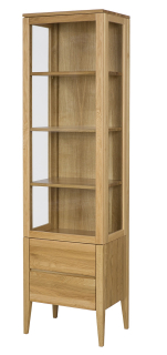 Drewmax KW338 dřevěná vitrína prosklená masiv dub